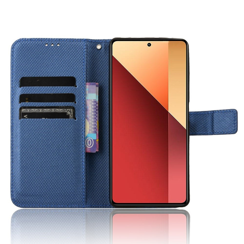 EIDERWOOD Xiaomi Redmi Note 13 Pro (4G) / Poco M6 Pro  Flippdeksel med Stropp og Tekstur - Blå
