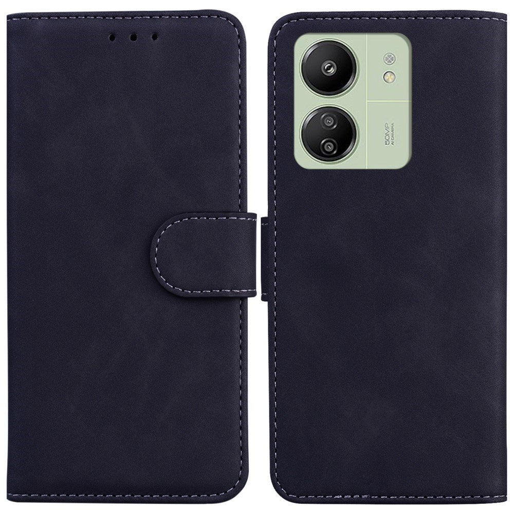 EIDERWOOD Xiaomi Redmi 13C (4G) / 13C (5G) / Poco C65 Kunstskinn Flip Deksel med Lommebok & Stativfunksjon - Svart