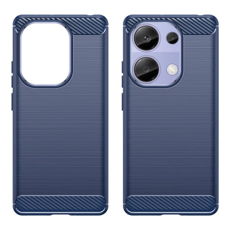 Xiaomi Redmi Note 13 Pro (4G) / Poco M6 Pro Brushed Carbon Fiber Fleksibelt Plast Deksel - Blå