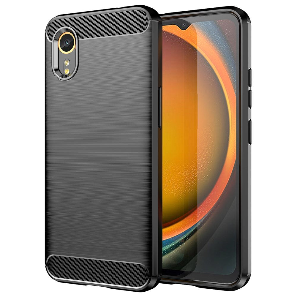 EIDERWOOD Samsung Galaxy Xcover 7 Brushed Carbon Fiber Fleksibelt Plast Deksel - Svart