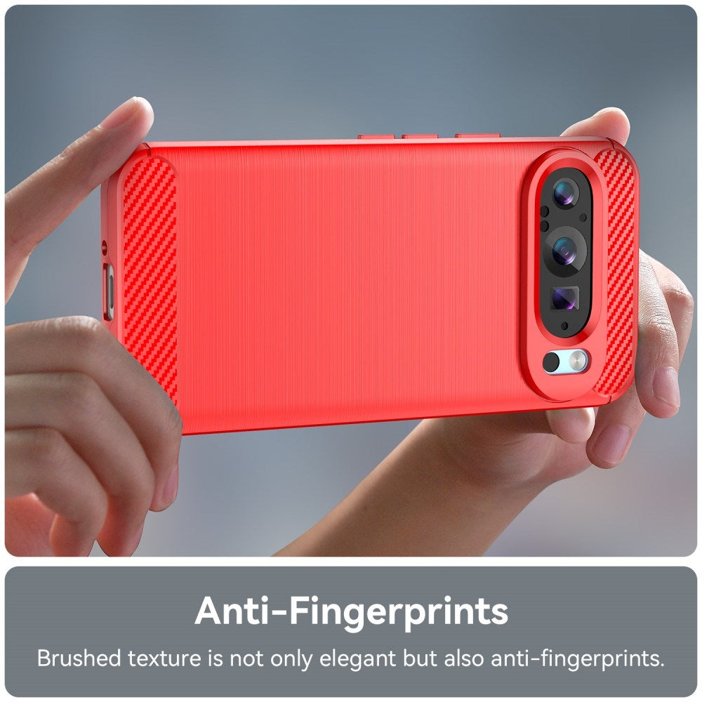 EIDERWOOD Google Pixel 9 / 9 Pro Brushed Carbon Deksel - Rød