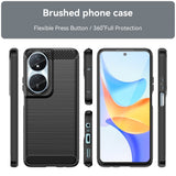 EIDERWOOD Honor X7b / 90 Smart Brushed Carbon Fiber Fleksibelt Plast Deksel - Svart