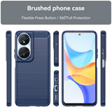 EIDERWOOD Honor X7b / 90 Smart Brushed Carbon Fiber Fleksibelt Plast Deksel - Blå