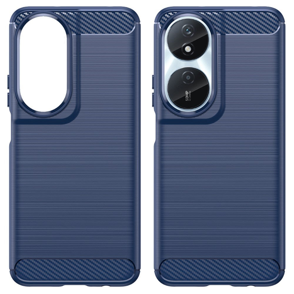 EIDERWOOD Honor X7b / 90 Smart Brushed Carbon Fiber Fleksibelt Plast Deksel - Blå