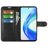 EIDERWOOD Honor X7b / 90 Smart Kunstskinn Flip Deksel m. Kortholder & Ståfunksjon - Svart