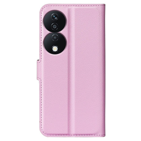 EIDERWOOD Honor X7b / 90 Smart Kunstskinn Flip Deksel m. Kortholder & Ståfunksjon - Rosa