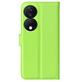 EIDERWOOD Honor X7b / 90 Smart Kunstskinn Flip Deksel m. Kortholder & Ståfunksjon - Grønn