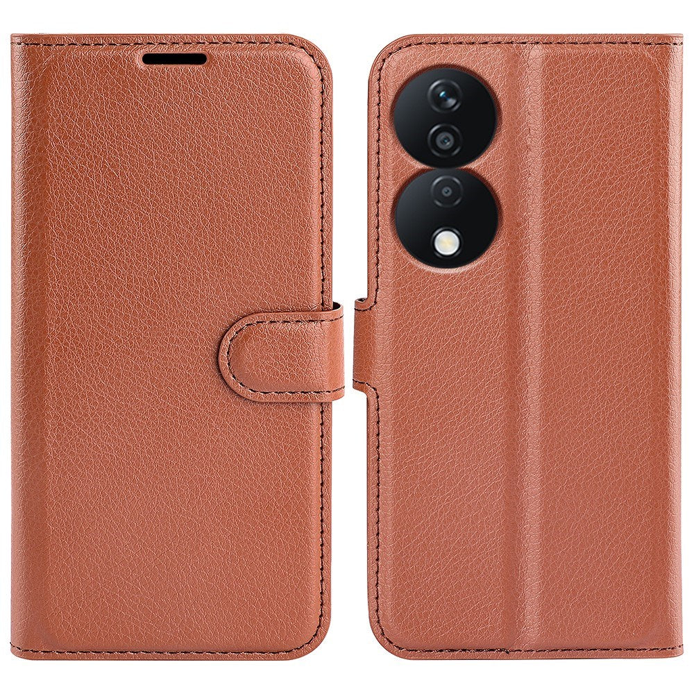 EIDERWOOD Honor X7b / 90 Smart Kunstskinn Flip Deksel m. Kortholder & Ståfunksjon - Brun