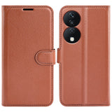 EIDERWOOD Honor X7b / 90 Smart Kunstskinn Flip Deksel m. Kortholder & Ståfunksjon - Brun