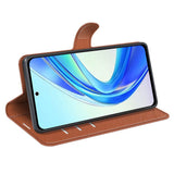 EIDERWOOD Honor X7b / 90 Smart Kunstskinn Flip Deksel m. Kortholder & Ståfunksjon - Brun