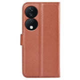 EIDERWOOD Honor X7b / 90 Smart Kunstskinn Flip Deksel m. Kortholder & Ståfunksjon - Brun
