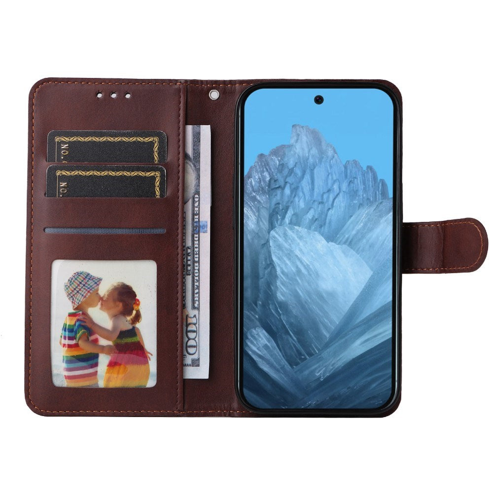 EIDERWOOD Google Pixel 10 / 10 Pro / 9 / 9 Pro Kunstskinn Deksel med Lommebok & Stropp - Brun