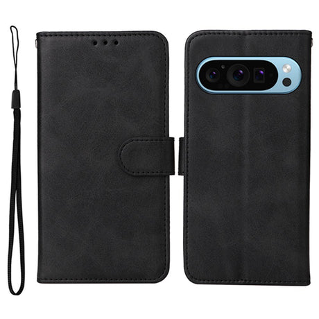 EIDERWOOD Google Pixel 10 / 10 Pro / 9 / 9 Pro Kunstskinn Deksel med Lommebok & Stropp - Svart