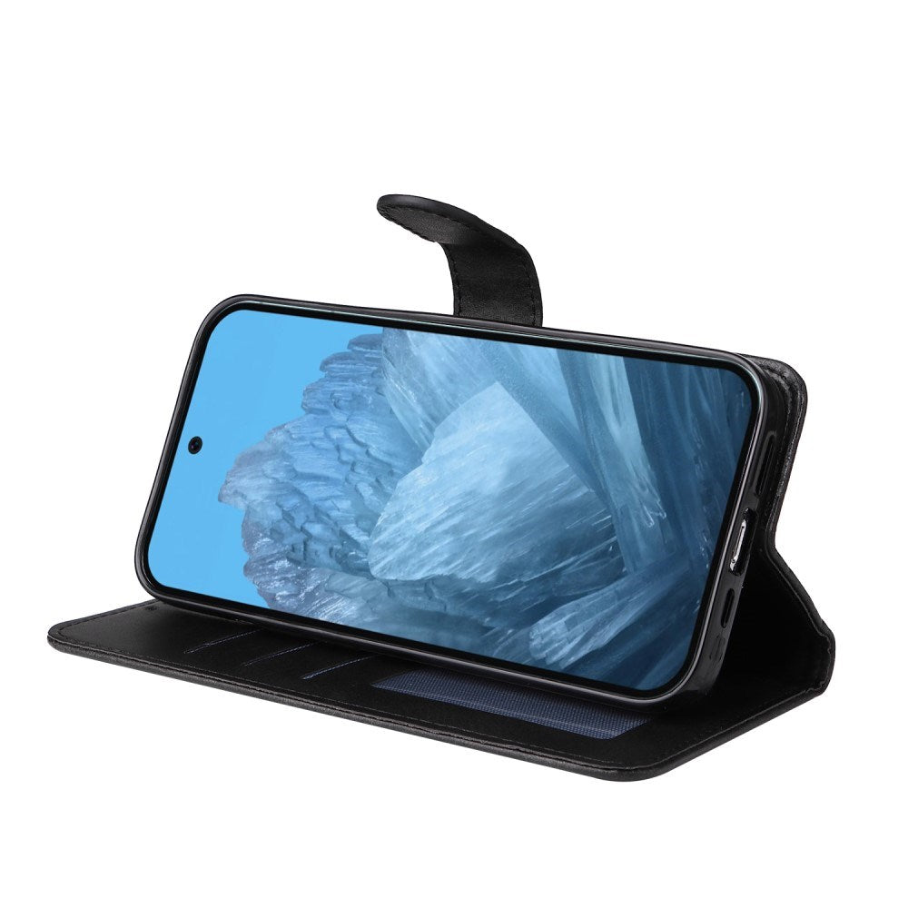 EIDERWOOD Google Pixel 10 / 10 Pro / 9 / 9 Pro Kunstskinn Deksel med Lommebok & Stropp - Svart