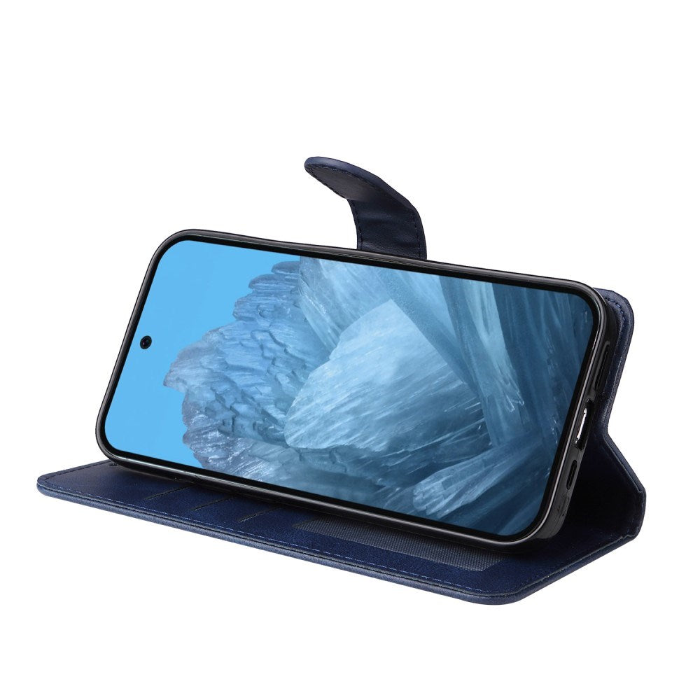 EIDERWOOD Google Pixel 10 / 10 Pro / 9 / 9 Pro Kunstskinn Deksel med Lommebok & Stropp - Blå