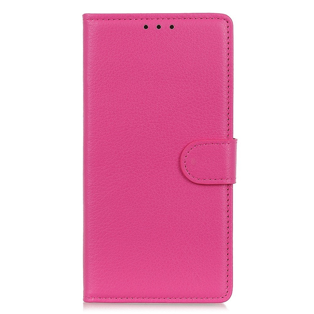 EIDERWOOD Motorola Moto E14 4G / G04 4G / G04s 4G / G24 4G Litchi Tekstur Stående Telefondeksel -- Pink