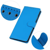EIDERWOOD Motorola Moto E14 4G / G04 4G / G04s 4G / G24 4G Litchi Tekstur Stående Telefondeksel - Blå