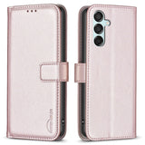EIDERWOOD Samsung Galaxy M15 (5G) Kunst Skinn Flip Deksel m. Stativ & Lommebok - Rose Gold