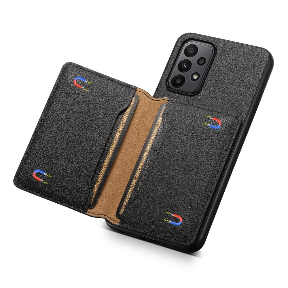 EIDERWOOD Samsung Galaxy A23 / A23 (5G) Hybrid Deksel i Kunstskinn med Kortholder - Svart