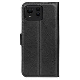 EIDERWOOD Asus Zenfone 11 Ultra PU Litchi Skinn Flip Deksel med Lommebok og Stativfunksjon - Svart