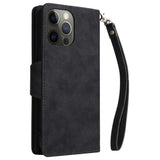 EIDERWOOD iPhone 12 Pro Max Flip Deksel med Kortholder & Glidelåslomme - Svart