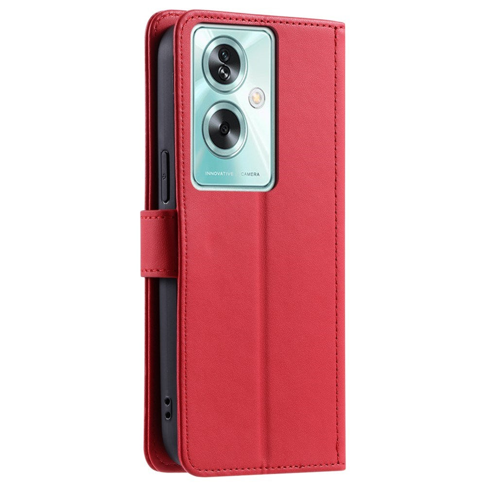 EIDERWOOD OnePlus Nord N30 SE (5G) / OPPO A79 (5G) / A2 (5G) Skinndeksel med Stropp og Veskefunksjon - Rød