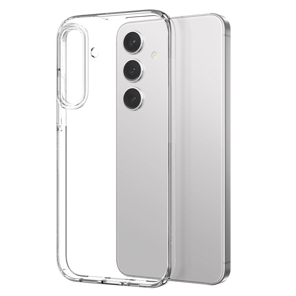 NORTHJO Samsung Galaxy S24 2-i-1 Sett Fleksibelt Plast Deksel med Herdet Beskyttelsesglass - Gjennomsiktig