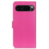 EIDERWOOD Google Pixel 10 / 10 Pro / 9 / 9 Pro Litchi Kunstskinn Deksel m. Veske - Rosa