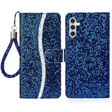 EIDERWOOD Samsung Galaxy S24 / S25 Glimmer Flip Deksel med Kortholder og Stativfunksjon - Blå
