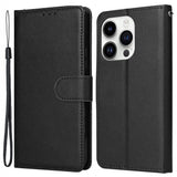 EIDERWOOD iPhone 14 Pro Max Kunstskinn Flip Deksel m. Stropp - Svart