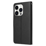 EIDERWOOD iPhone 14 Pro Max Kunstskinn Flip Deksel m. Stropp - Svart