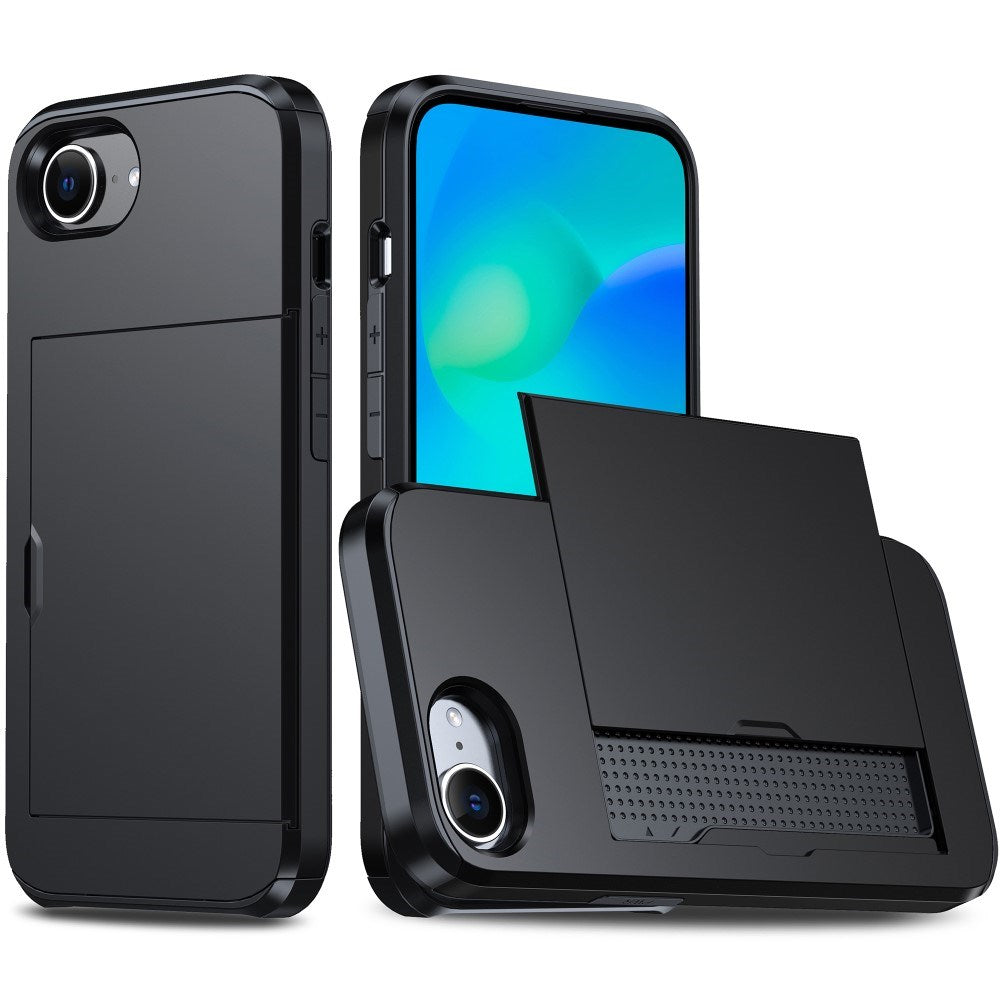 EIDERWOOD iPhone 17e / 16e Multifunksjonelt Bakdeksel med Kortholder - Svart