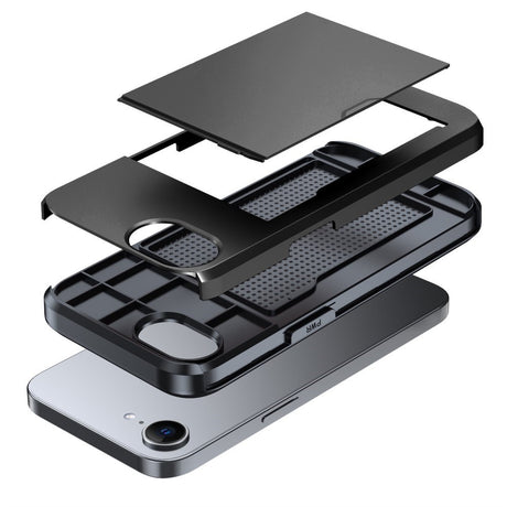 EIDERWOOD iPhone 17e / 16e Multifunksjonelt Bakdeksel med Kortholder - Svart