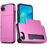EIDERWOOD iPhone 17e / 16e Multifunksjonelt Bakdeksel med Kortholder - Pink