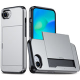 EIDERWOOD iPhone 17e / 16e Multifunksjonelt Bakdeksel med Kortholder - Sølv