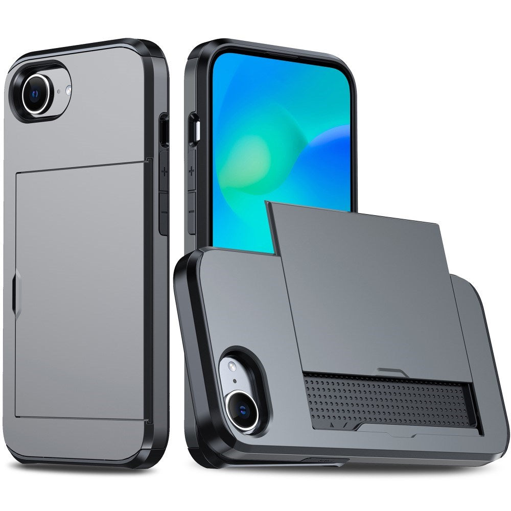 EIDERWOOD iPhone 17e / 16e Multifunksjonelt Bakdeksel med Kortholder - Grå