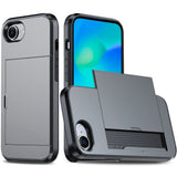 EIDERWOOD iPhone 17e / 16e Multifunksjonelt Bakdeksel med Kortholder - Grå