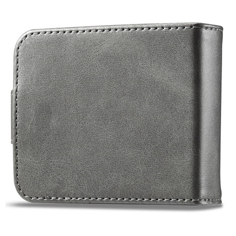 EIDERWOOD Samsung Galaxy Z Flip7 FE / Flip6 Kunstskinn Flip Deksel m. Kortholder & Ståfunksjon - Grå