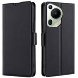EIDERWOOD Huawei Pura 70 Ultra Flip Deksel i Kunstskinn med Kortholder og Ståfunksjon - Svart