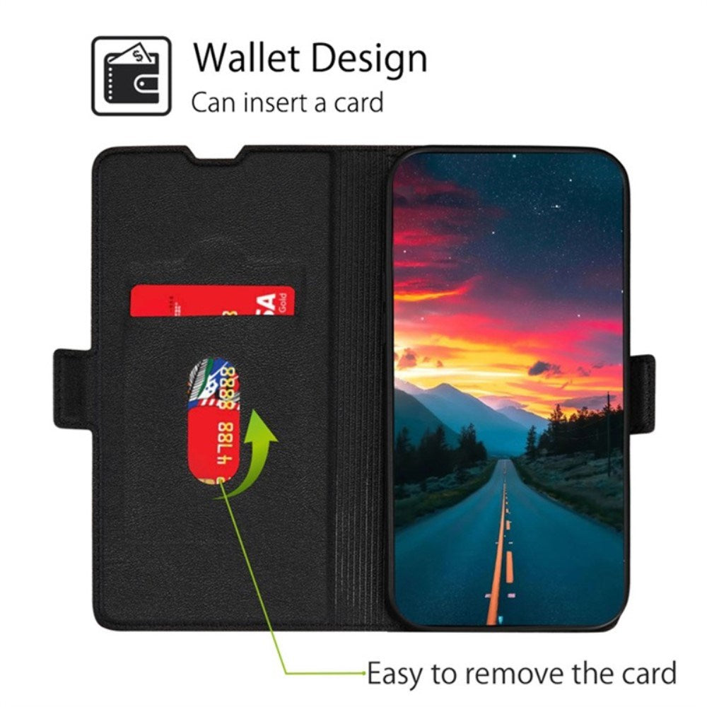 EIDERWOOD Huawei Pura 70 Ultra Flip Deksel i Kunstskinn med Kortholder og Ståfunksjon - Svart