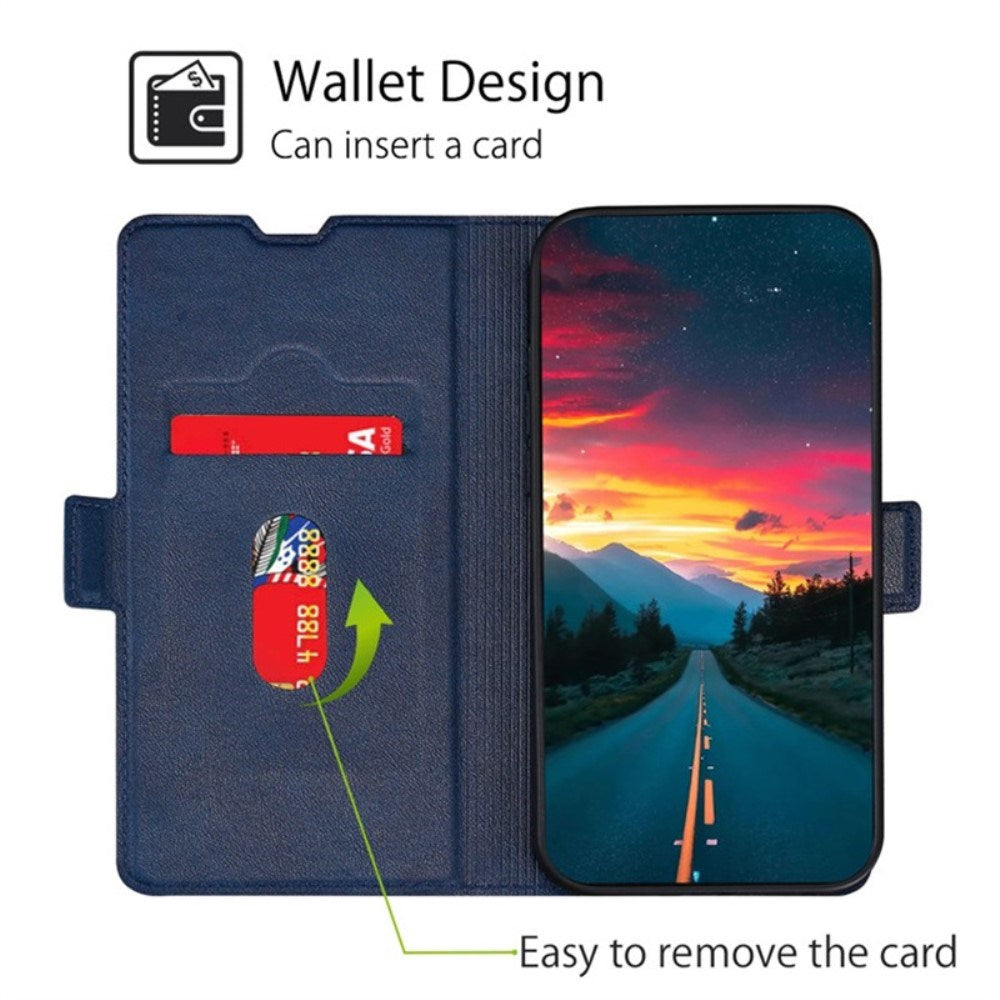 EIDERWOOD Huawei Pura 70 Ultra Flip Deksel i Kunstskinn med Kortholder og Ståfunksjon - Blå