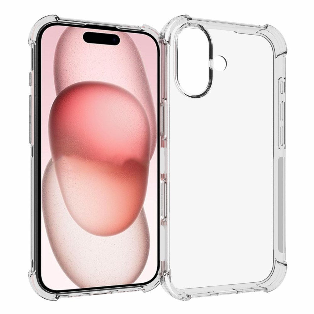 EIDERWOOD iPhone 16 Fleksibelt Plastdeksel med Sterke Hjørner - Gjennomsiktig