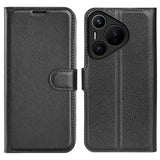 EIDERWOOD Huawei Pura 70 Kunstskinn Flip Deksel m. Kortholder & Ståfunksjon - Svart