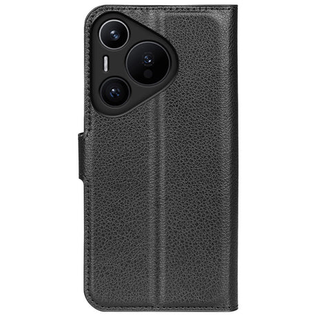 EIDERWOOD Huawei Pura 70 Kunstskinn Flip Deksel m. Kortholder & Ståfunksjon - Svart