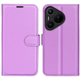 EIDERWOOD Huawei Pura 70 Pro / 70 Pro+ (Plus) Kunstskinn Flip Deksel m. Kortholder & Ståfunksjon - Lilla
