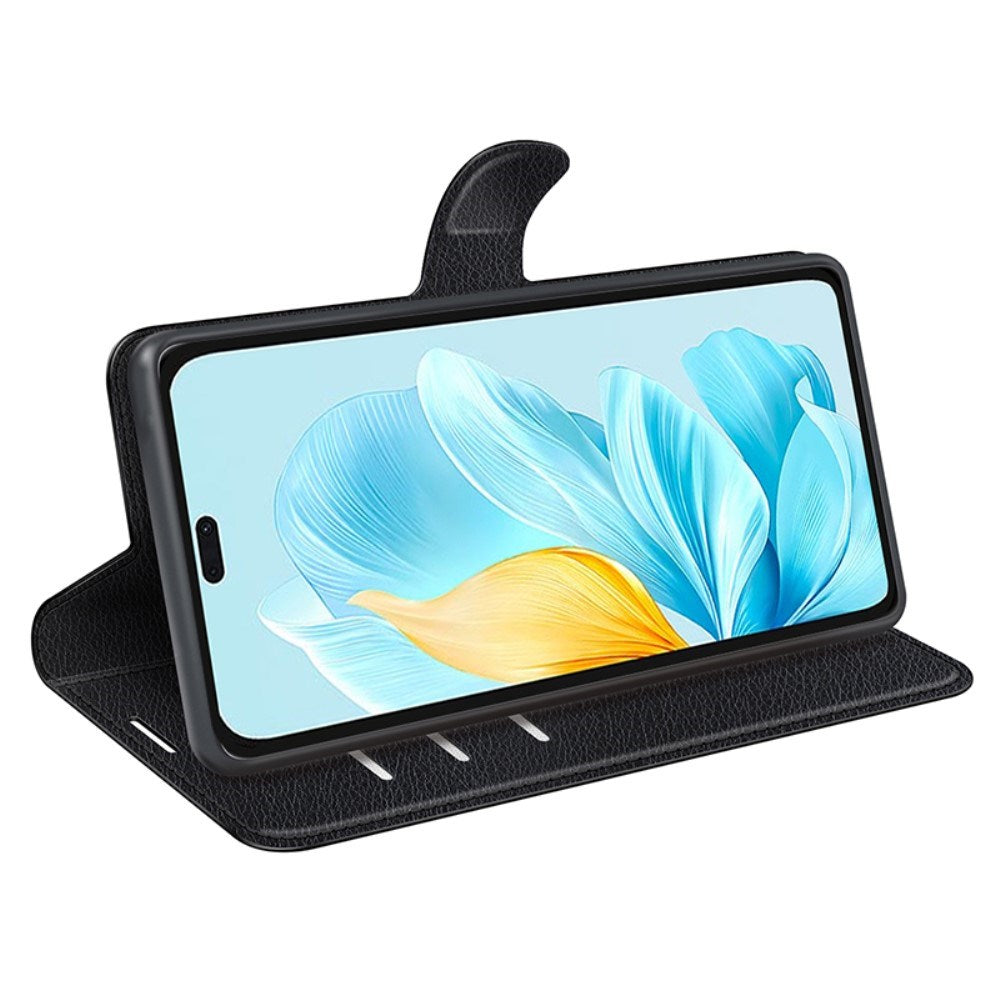 EIDERWOOD Honor 200 Lite Kunstskinn Flip Deksel m. Kortholder & Ståfunksjon - Svart