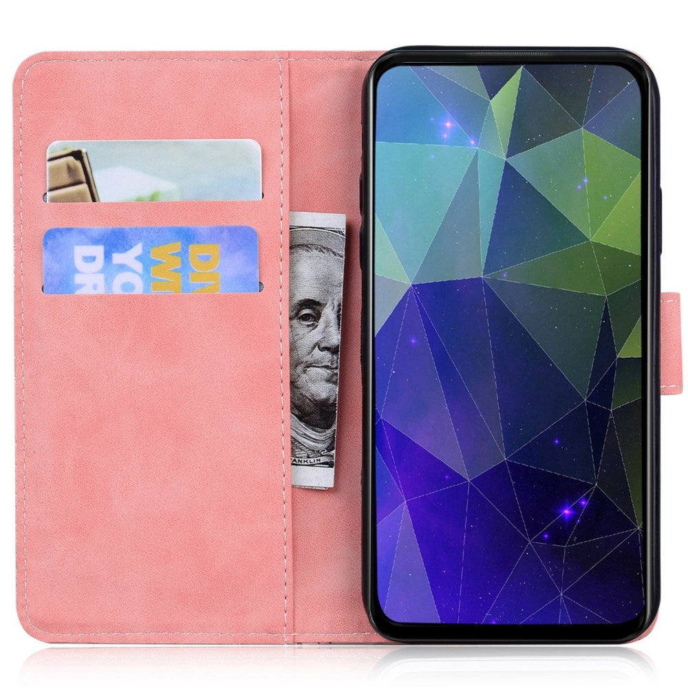 EIDERWOOD iPhone 17e / 16e Kunst Skinn Flip Deksel m. Stativ & Pung - Rosa
