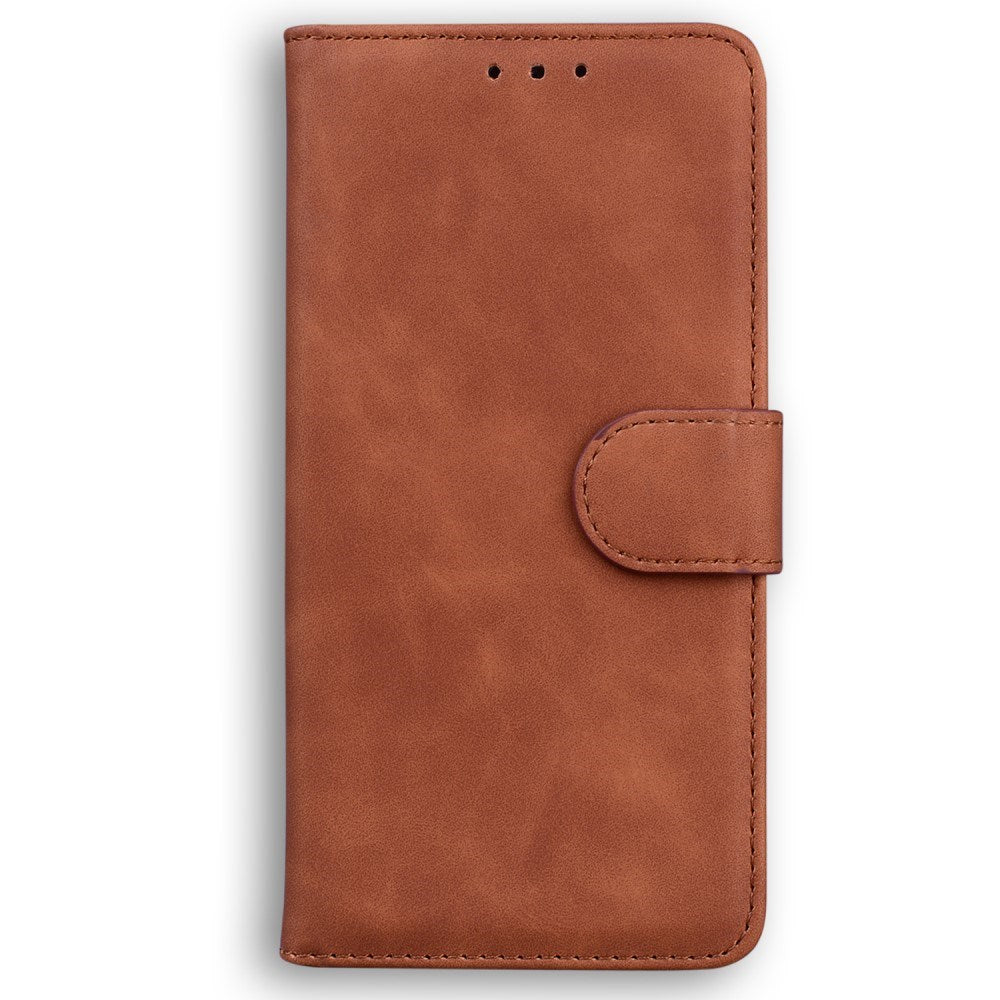 EIDERWOOD iPhone 17e / 16e Kunst Skinn Flip Deksel m. Stativ & Pung - Brun
