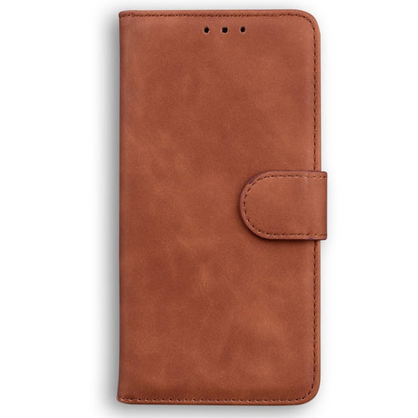 EIDERWOOD iPhone 17e / 16e Kunst Skinn Flip Deksel m. Stativ & Pung - Brun