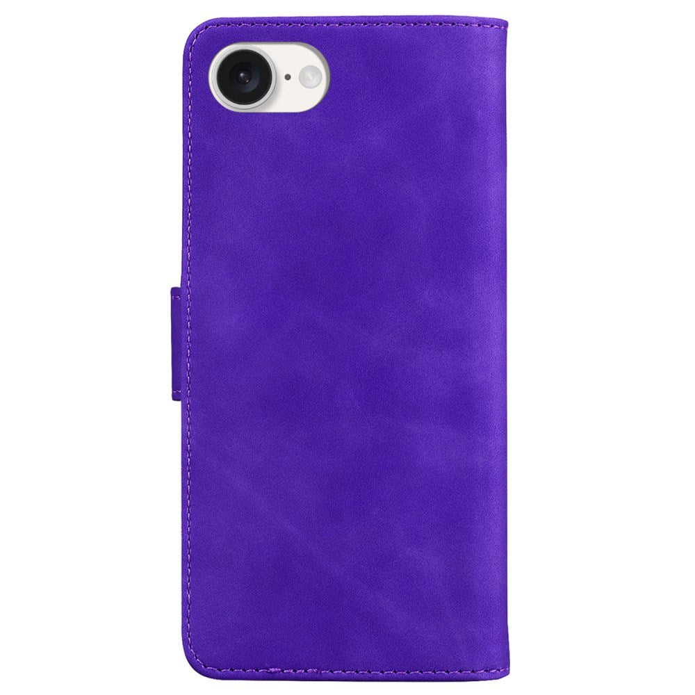 EIDERWOOD iPhone 17e / 16e Kunst Skinn Flip Deksel m. Stativ & Pung - Lilla